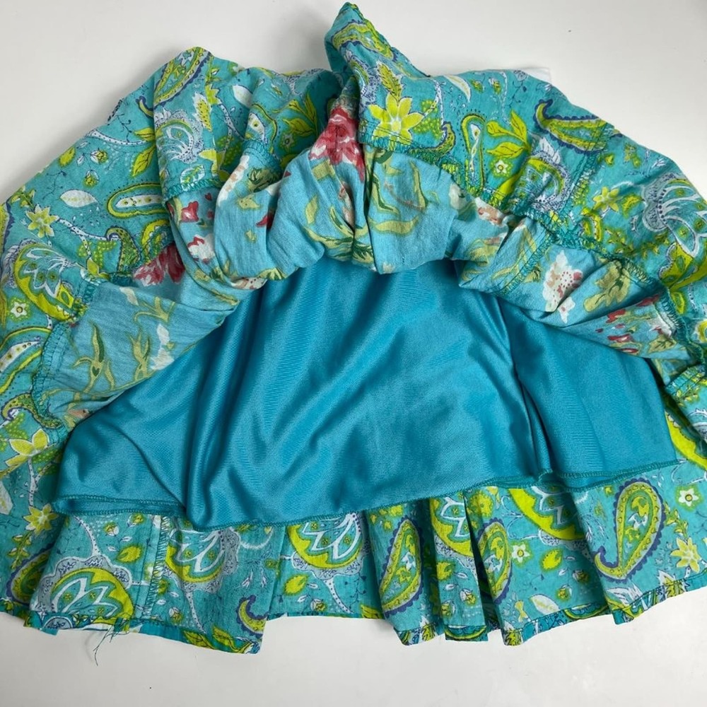 Free Planet Floral Turquoise Paisley Skirt Toddler Girls Size 4 - Picture 4 of 6
